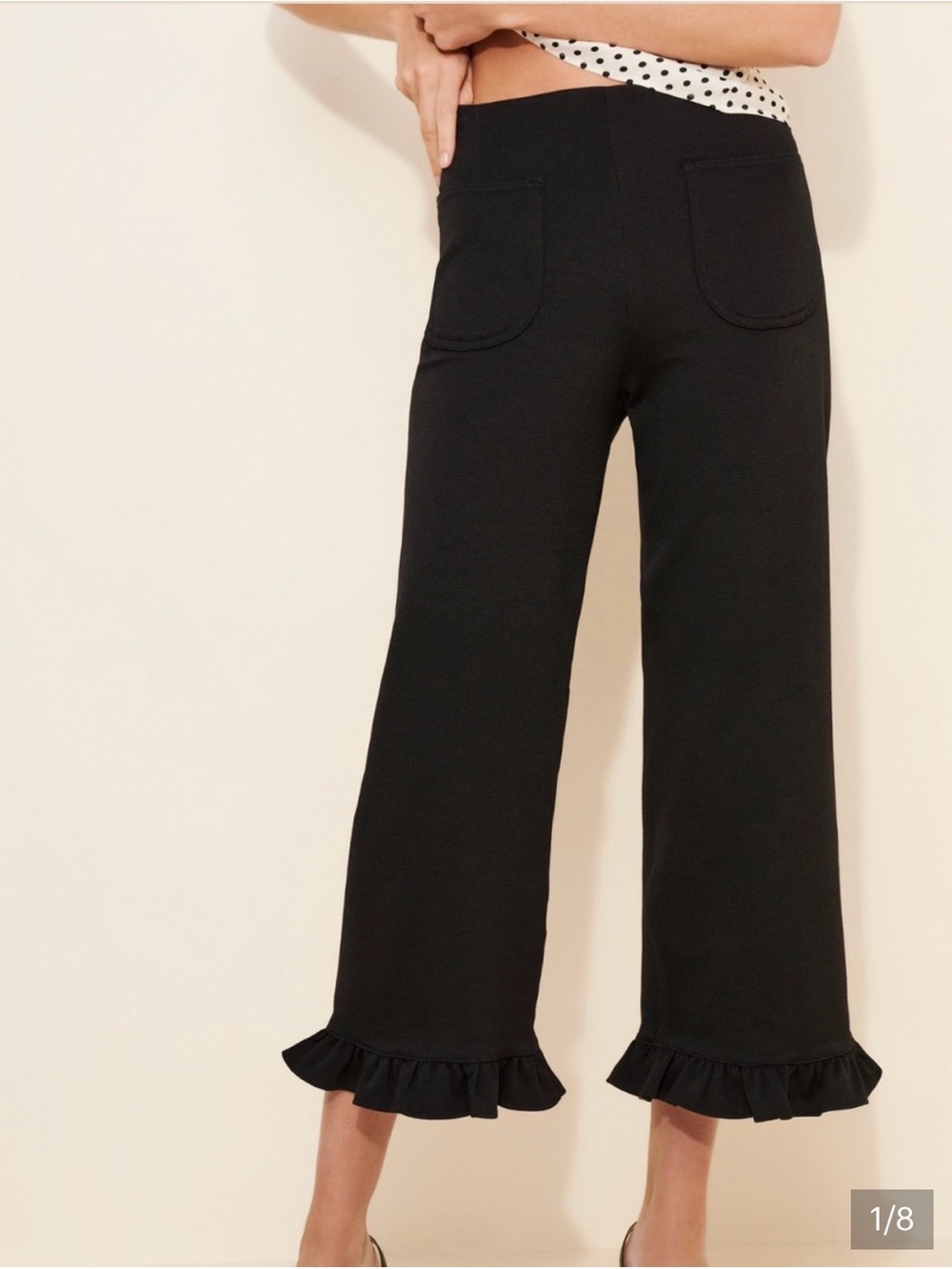 Anthropologie Maeve women’s 28 Colette ruffle hem wide leg pants new magic fabri